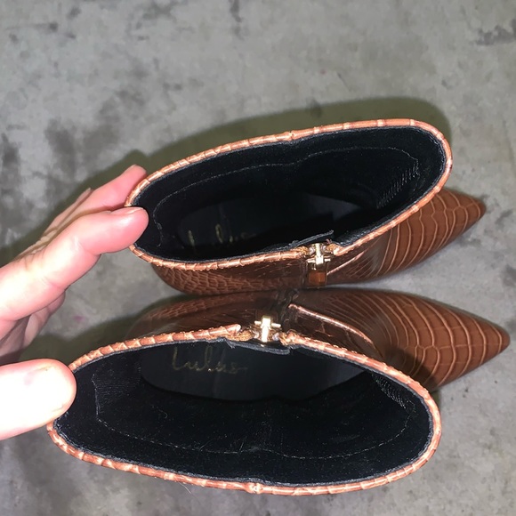 Lulus croc embossed GORGEOUS above ankle boots/booties NWOT! - Picture 7 of 8